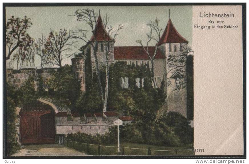 Lichtenstein - Eingang In Das Schloss - Litho - Liechtenstein