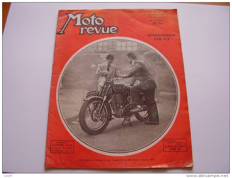 Moto Revue 999 De 1950 :  Refroidissement Par Air. Les Rupteurs. Essai 500AJS 18S. Le Refroidissement... - Moto