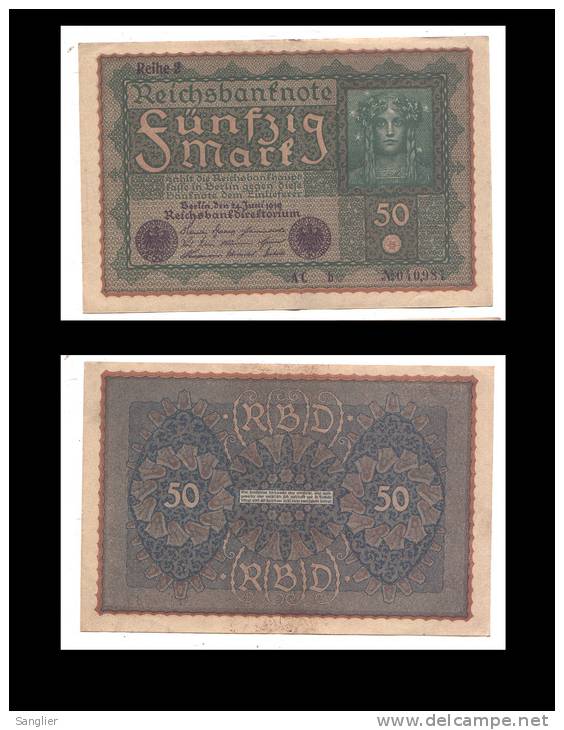 50 MARK 14 JUNI 1919 - REIHE 2 AC B   N ° 040987 - 50 Mark