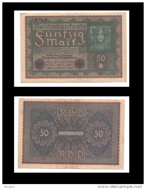 50 MARK 14 JUNI 1919 - REIHE 2 AC BB   N ° 040988 - 50 Mark