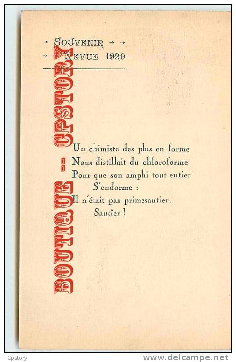 PORTRAIT Du CHIMISTE SAUTIER - SOUVENIR REVUE 1920 - Dos Scané - Genealogía