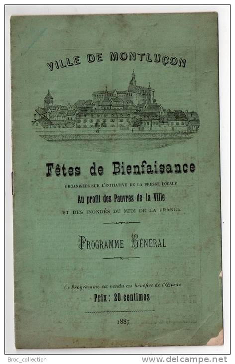 Montluçon, Programme Des Fêtes De Bienfaisance De Février 1887 - Bourbonnais