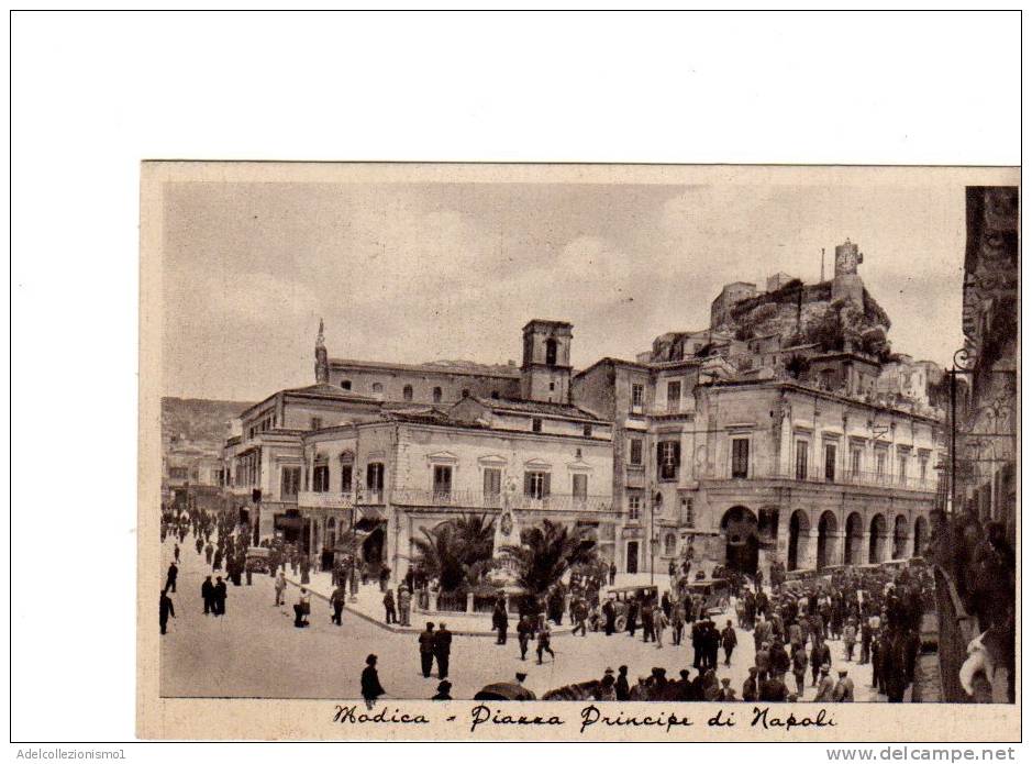 64271)cartolina Illustratoria  Modica - Piazza Principi Di Napoli E Panorama - Modica