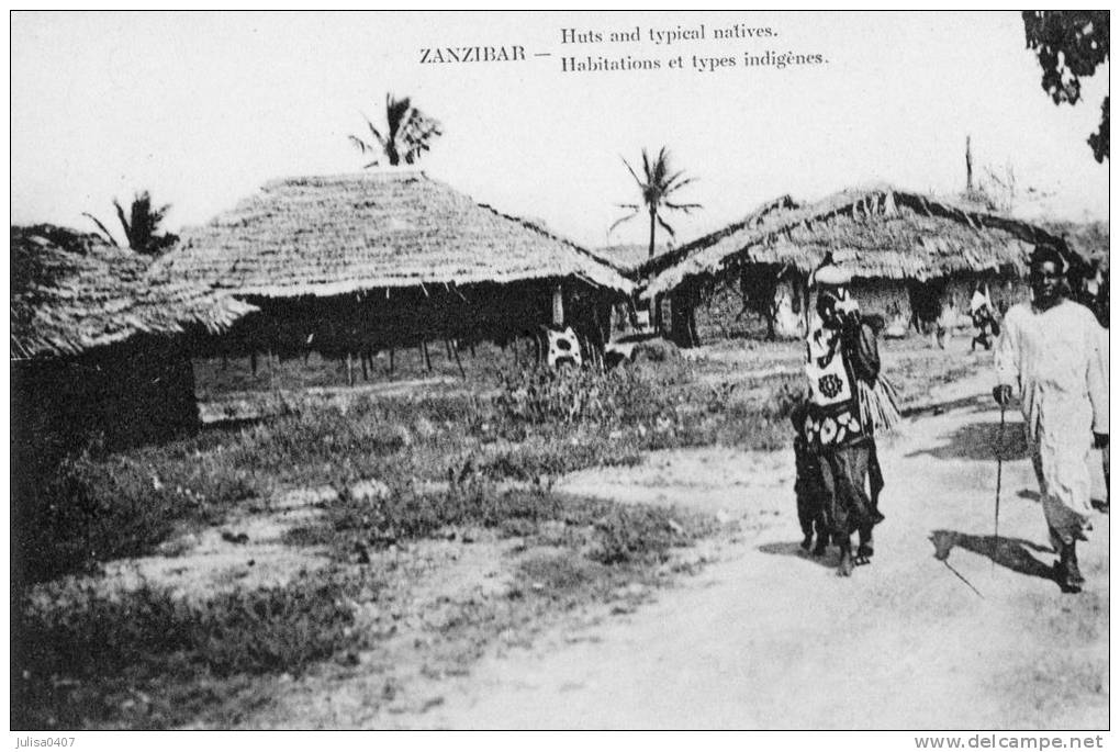 ZANZIBAR Rue Village Habitations Et Types Indigènes Animation - Ohne Zuordnung