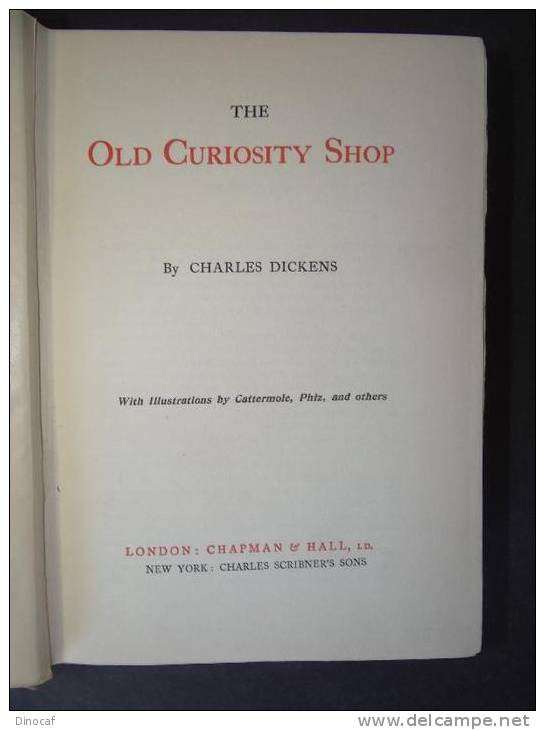 "The Old Curiosity Shop", By Ch. Dickens, Chapman & Hall, London **1920**, 511 Seiten, With Illustrations - Altri & Non Classificati