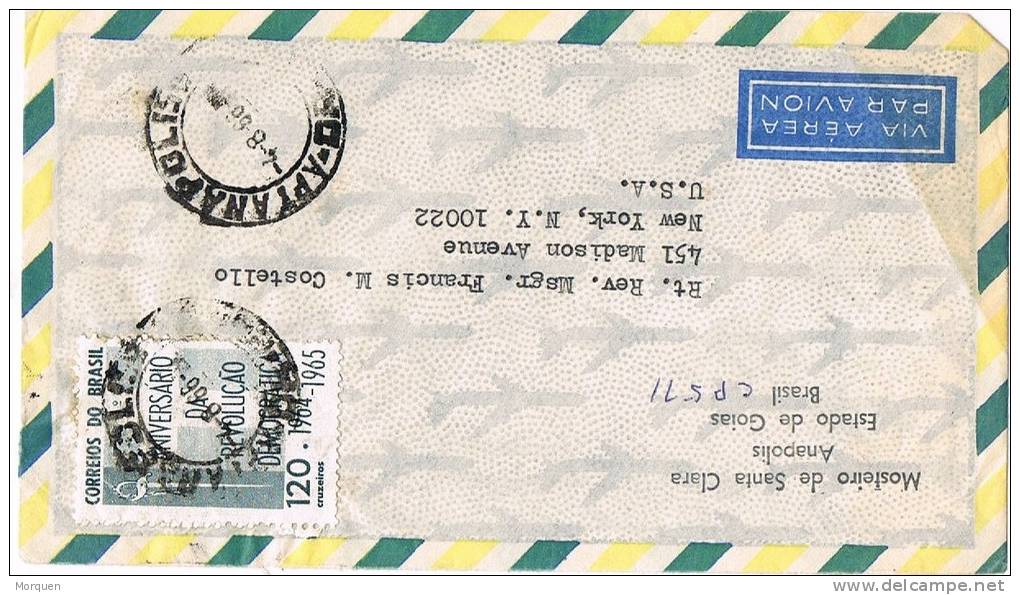 Carta Aerea ANAPOLIS (estado De Goias) Brasil 1966 - Lettres & Documents