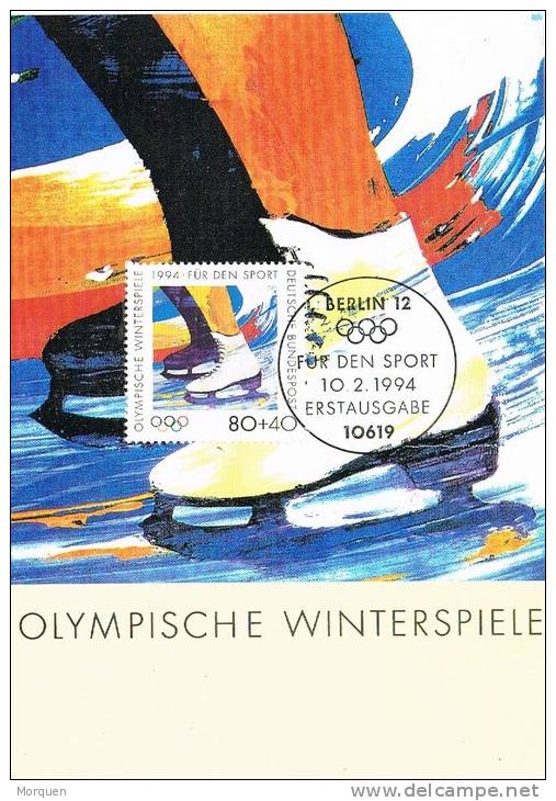 2734. Tarjeta Maxima BERLIN 1994. Patinaje. Olympische Winterspiele - Otros & Sin Clasificación