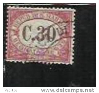 REPUBBLICA DI SAN MARINO 1924 SEGNATASSE POSTAGE DUE TASSE TAXE CENT. 30c USATO USED OBLITERE' - Timbres-taxe