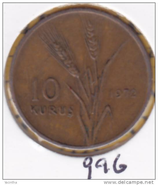 @Y@   Turkije  10  Kurus  1972    (996) - Türkei