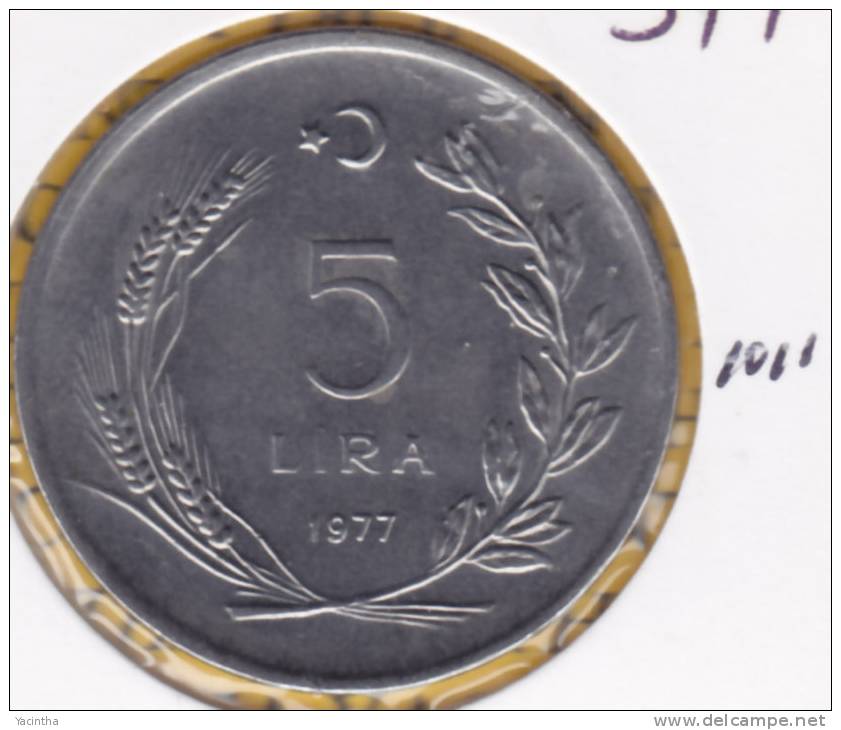 @Y@    Turkije  5 Lira  1977    (1011) - Türkei