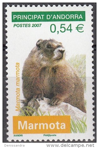 Andorre Français 2007 Michel 655 Neuf ** Cote (2008) 2.10 Euro Marmotte - Neufs