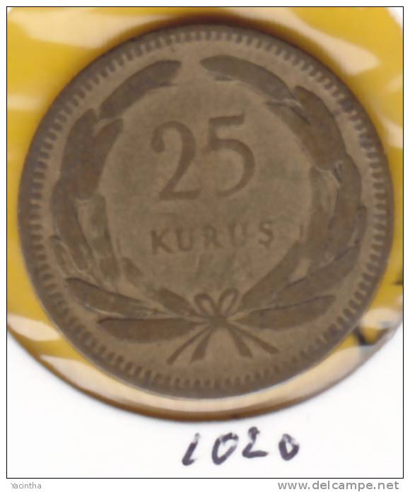 @Y@    Turkije  25 Kurus  1949    (1020) - Turquie