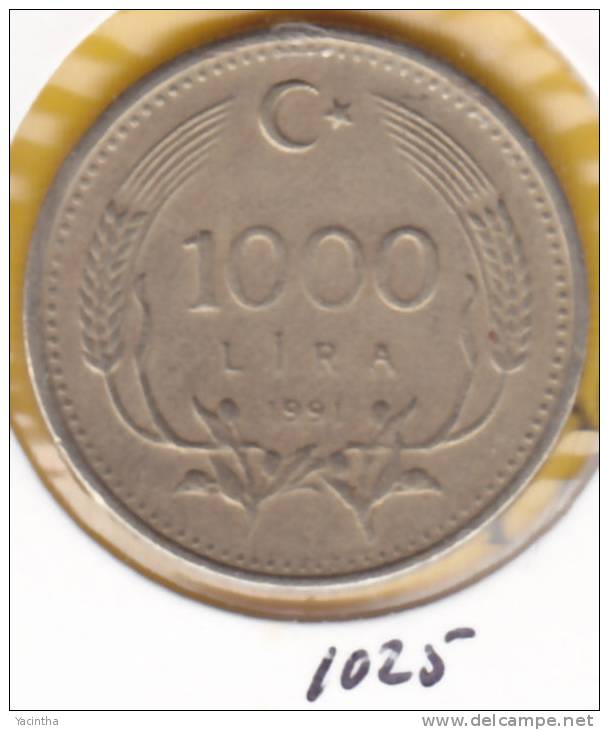 @Y@    Turkije  1000  Lira 1991   (1025) - Turchia