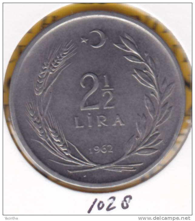 @Y@    Turkije  2.5 /  2 1/2  Lira  1962    (1028) - Turchia