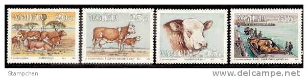 South Africa Namibia 1993 Cattle Stamps Bovine Cow Bull Calf Beef Food Farm Agriculture Ship - Namibia (1990- ...)