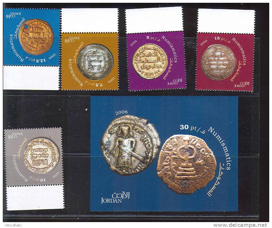 Jordan 2006 - Coins, Complet Set Incl. S/S, MNH - Jordania