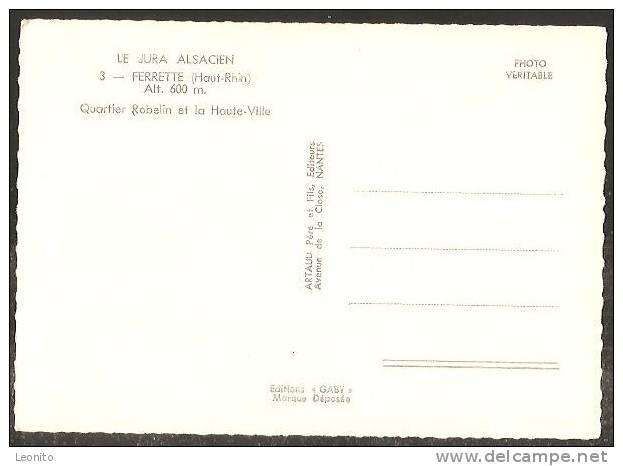 FERRETTE QUARTIER ROBELIN Haut-Rhin Ca. 1960 - Ferrette