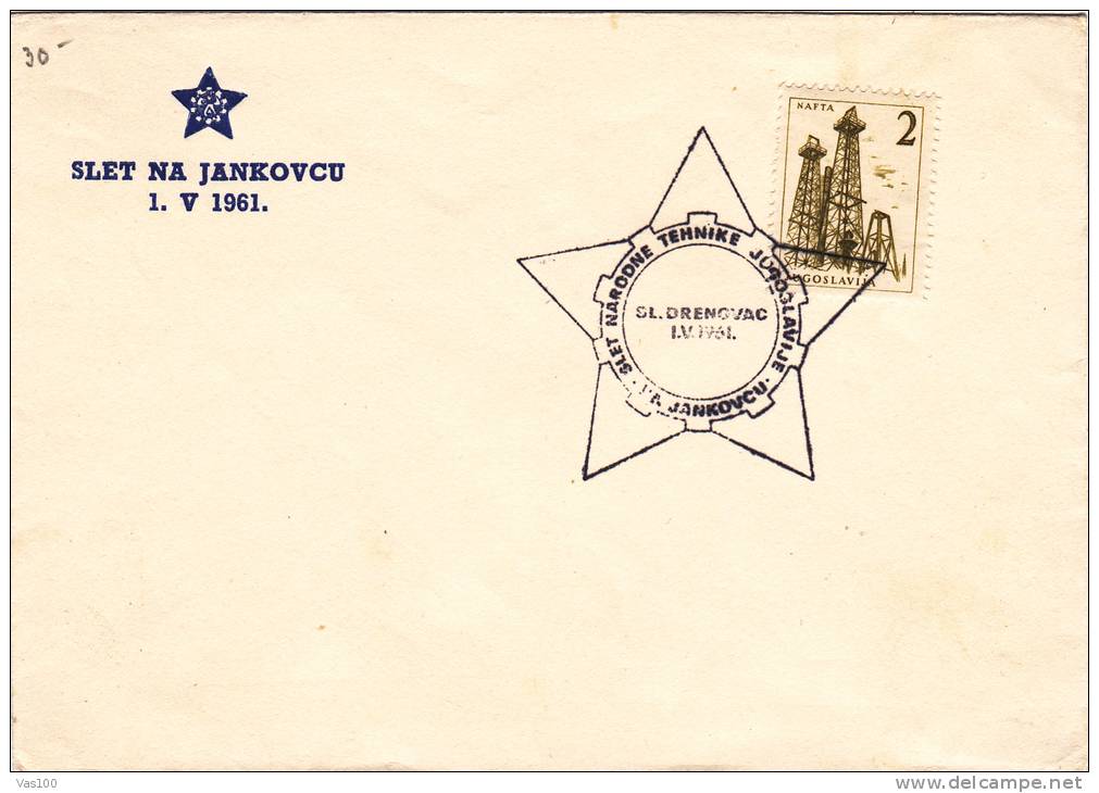 DL DRENOVAC, 1961, SPECIAL COVER, OBLITERATION CONCORDANTE, YOUGOSLAVIA - Electricité