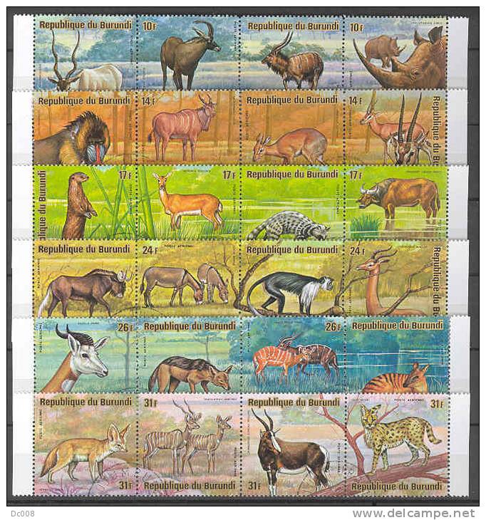 Burundi COB 672/95+airmail 368/91 Animals Used - Oblitérés