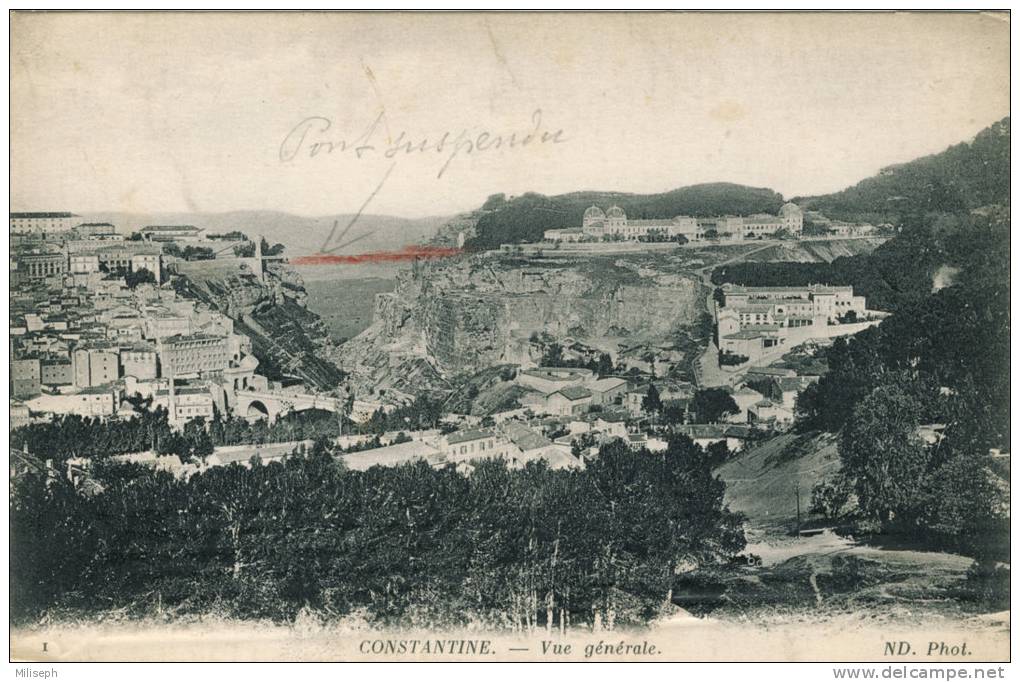 CONSTANTINE - Vue Générale  - Marquage (postal ?) En Relief Au Bas De La Carte    (2015) - Constantine