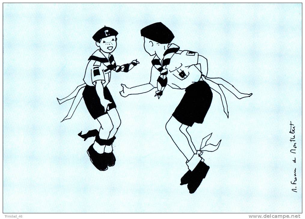 SCOUTISME ( ILLUSTRATEUR ANNE FRANCE DE MONTLEBERT ) BOY SCOUTS SCOUTISMO  TRES BON ETAT  ! ! ! - Scoutisme