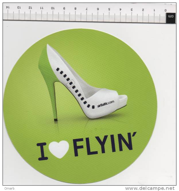 Ade073 Adesivi, Stickers, Autocollant Air Baltic I Love Flyin´ Airline Aereo Aeroplane, Avion, Scarpe, Shoes, Chaussures - Other & Unclassified