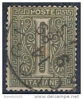 1863-65 REGNO USATO CIFRA 1 CENT -  RR10043-15 - Usati