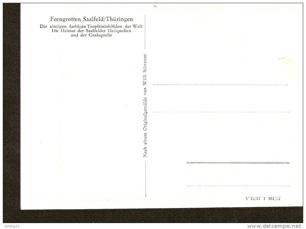 5k. Germany, Feengrotten Saalfeld - Thuringen - Mittlere Quellgrotte - Signed W. Schramm - Saalfeld