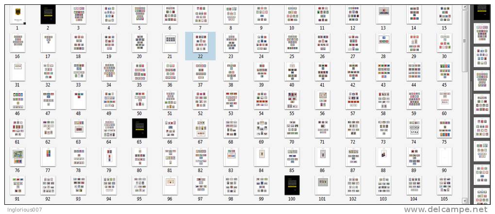 GERMANY [BUND - BRD] STAMP ALBUM PAGES 1949-2011 (308 Color Illustrated Pages) - Engels