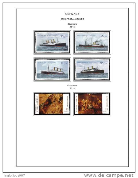 GERMANY [BUND - BRD] STAMP ALBUM PAGES 1949-2011 (308 color illustrated pages)