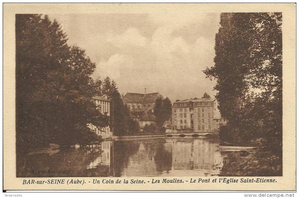 BAR SUR SEINE, UN COIN DE LA SEINE, LES MOULINS, LE PONT SAINT ETIENNE. PHOTOTYP. D. DELBOY - Troyes