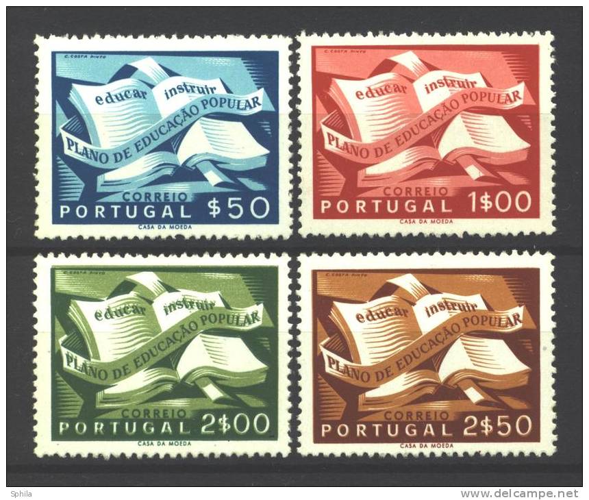 Portugal 1954 National Literacy Plan MNH, 2.50 E A Grey Dot At Right - Ungebraucht