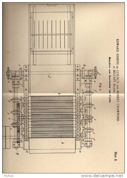 Original Patentschrift - De Courcy Und Crawford In Belfast , Irland , Maschine Zum Bearbeiten Von Flachs , 1899 !!! - Machines