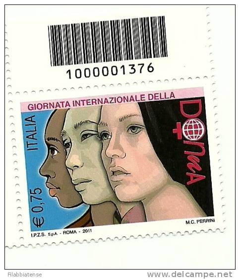 2011 - Italia 3269 Giornata Della Donna - Codice A Barre ---- - 2011-20: Mint/hinged