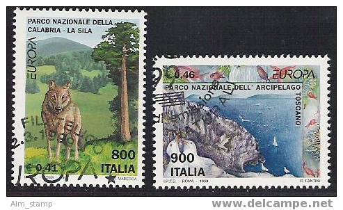 1999 Italien    Yv. 2353-4   Mi. 2620-1 Used  Europa - 1999