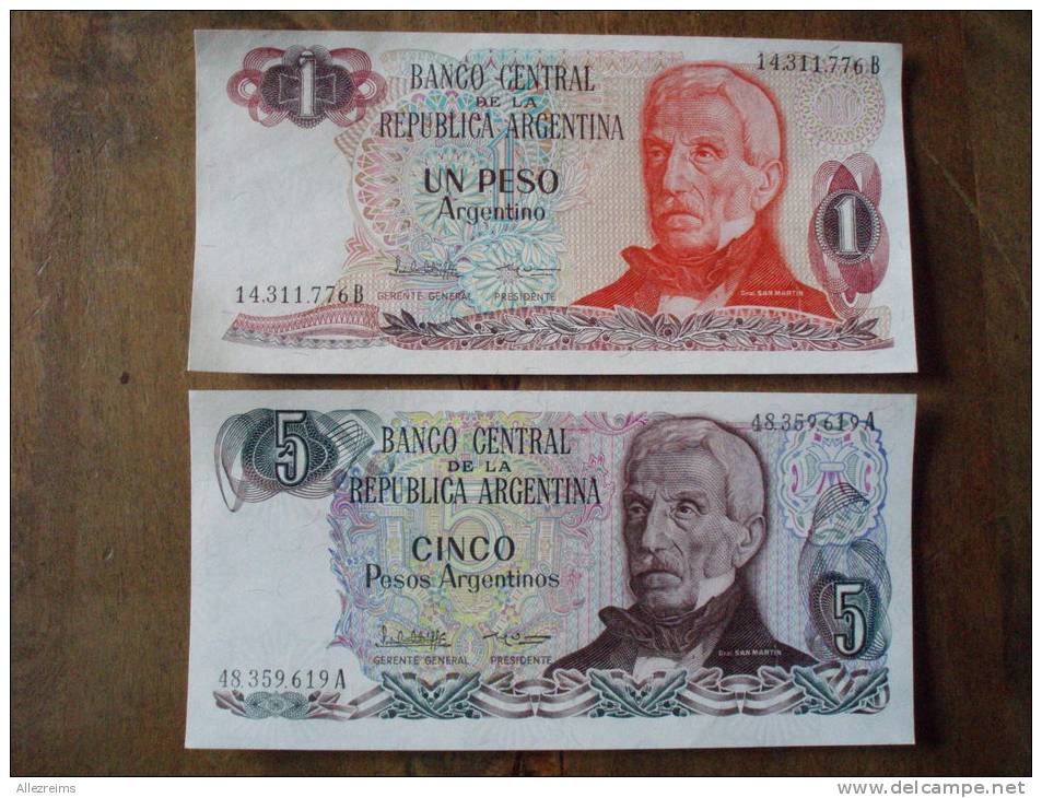 Billets  D´Argentine  : Lot De 5 Billets  De 1 à 500  Pesos - Argentine