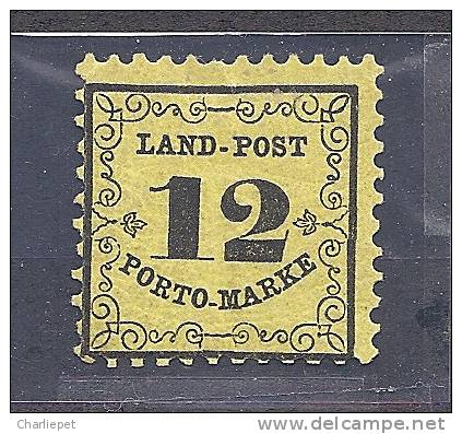 Baden 12kr Rural Postage Due From 1862 Scott # LJ-3 MH  Catalogue $26.00 - Nuovi