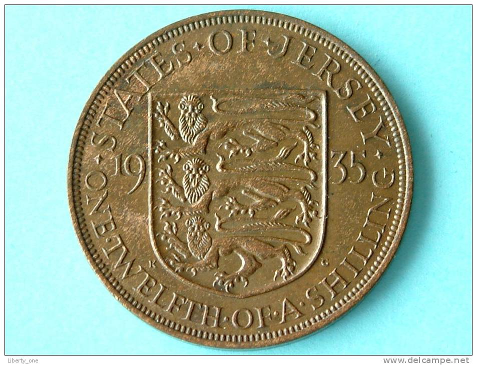 1935 - 1/12 Th OF A SHILLING / KM 16 UNC ( For Grade, Please See Photo ) ! - Jersey