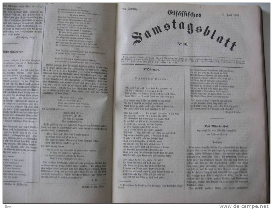 Elsässisches Samstagblatt Herausgegeben Von  F.Otte Jahrgang  1862 Mülhausen  52 N° Reliés - Sonstige & Ohne Zuordnung