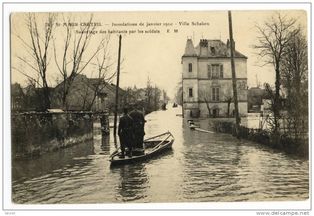 SAINT-MAUR . -  Inondations. - Villa Schaken. Sauvetage Des Habitants Par Les Soldats - Vincennes