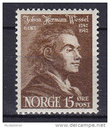 Norway 1942 Mi. 272     15 Ø Johan Herman Wessel MH* - Ungebraucht