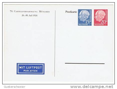 ALLEMAGNE Bel Entier Postal Carte Illustrée, Pour La Poste Aérienne 1956 Thèmes Religion, Main, Livre, Château - Privé Postkaarten - Ongebruikt