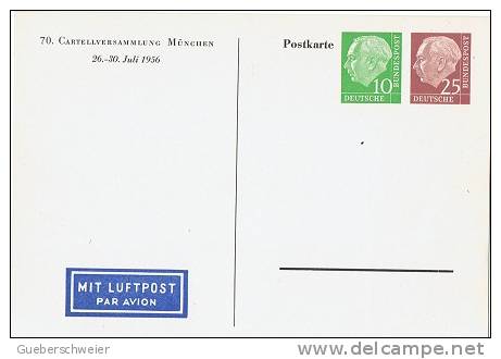 ALLEMAGNE Bel Entier Postal Carte Illustrée, Pour La Poste Aérienne 1956 Thèmes Religion, Main, Livre, Château - Privatpostkarten - Ungebraucht