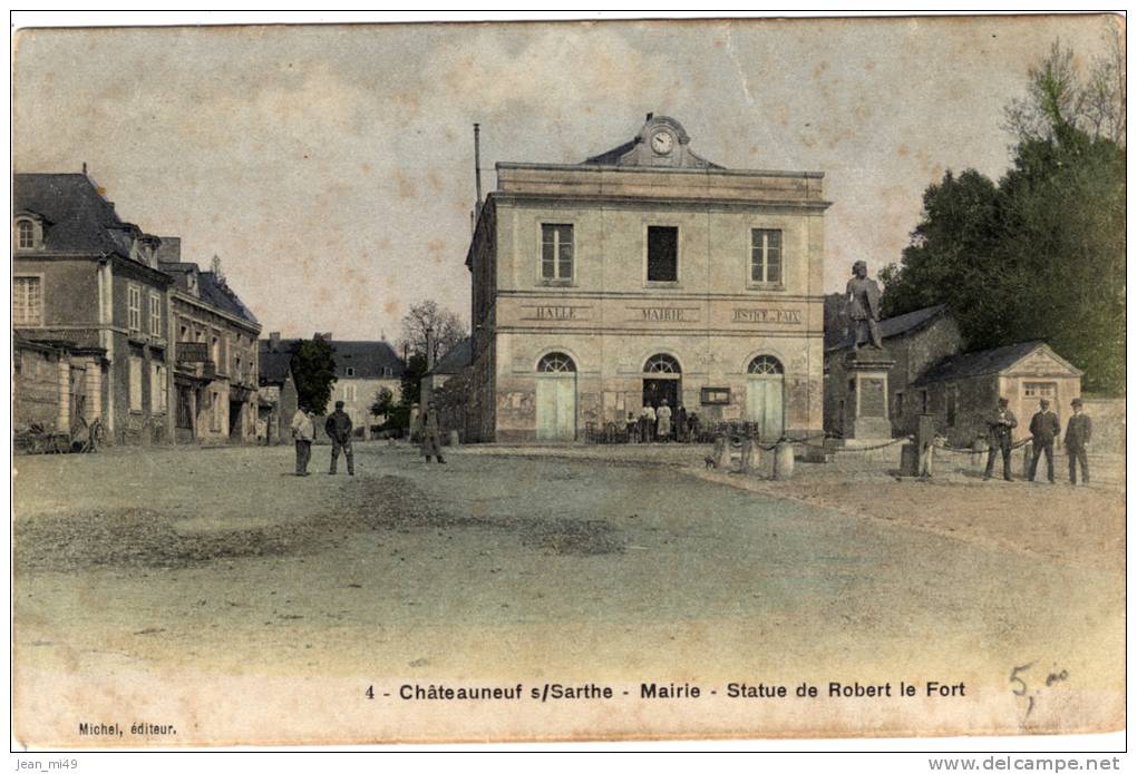 49 - CHATEAUNEUF S/SARTHE - LOT DE 3 CARTES - Mairie - Vue Du Pont - Vue De La Scierie - édition Michel - Chateauneuf Sur Sarthe