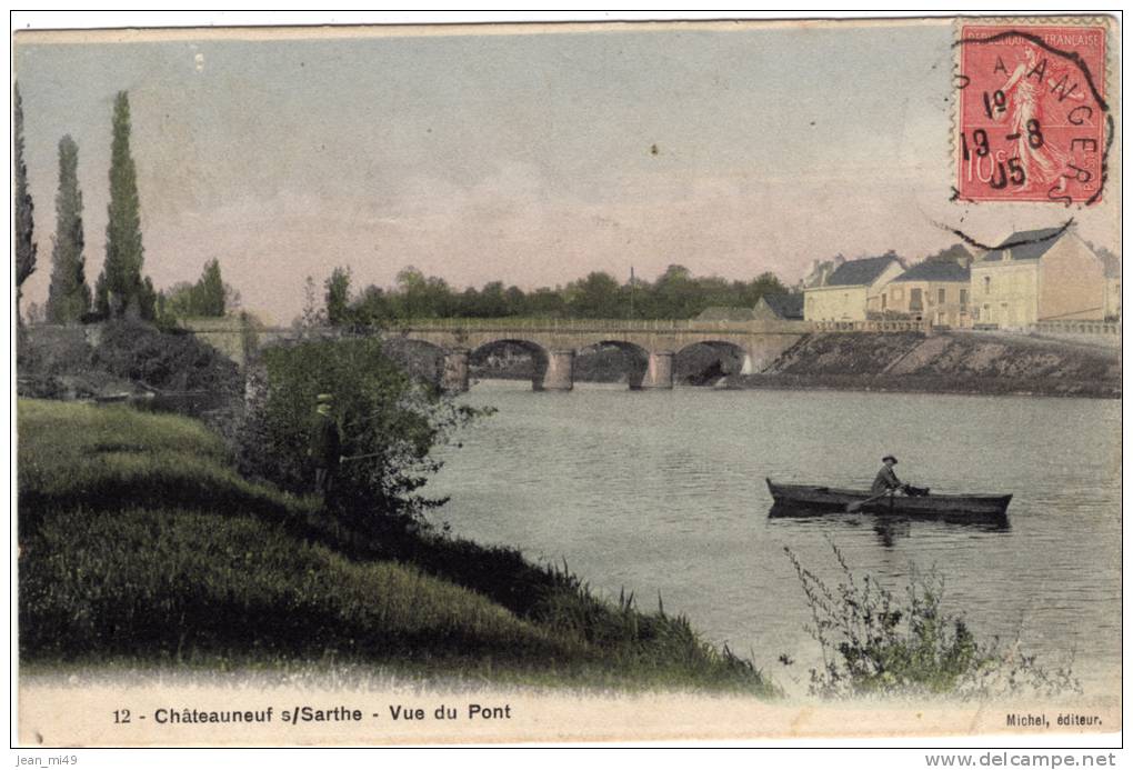 49 - CHATEAUNEUF S/SARTHE - LOT DE 3 CARTES - Mairie - Vue Du Pont - Vue De La Scierie - édition Michel - Chateauneuf Sur Sarthe