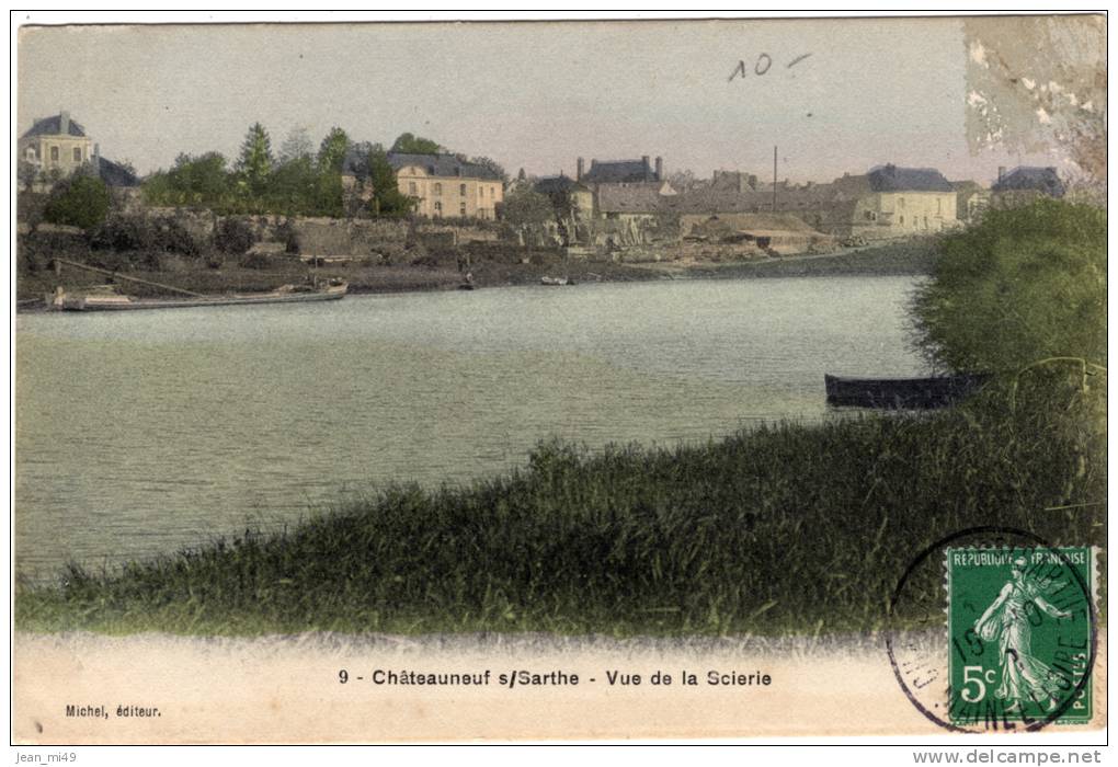 49 - CHATEAUNEUF S/SARTHE - LOT DE 3 CARTES - Mairie - Vue Du Pont - Vue De La Scierie - édition Michel - Chateauneuf Sur Sarthe