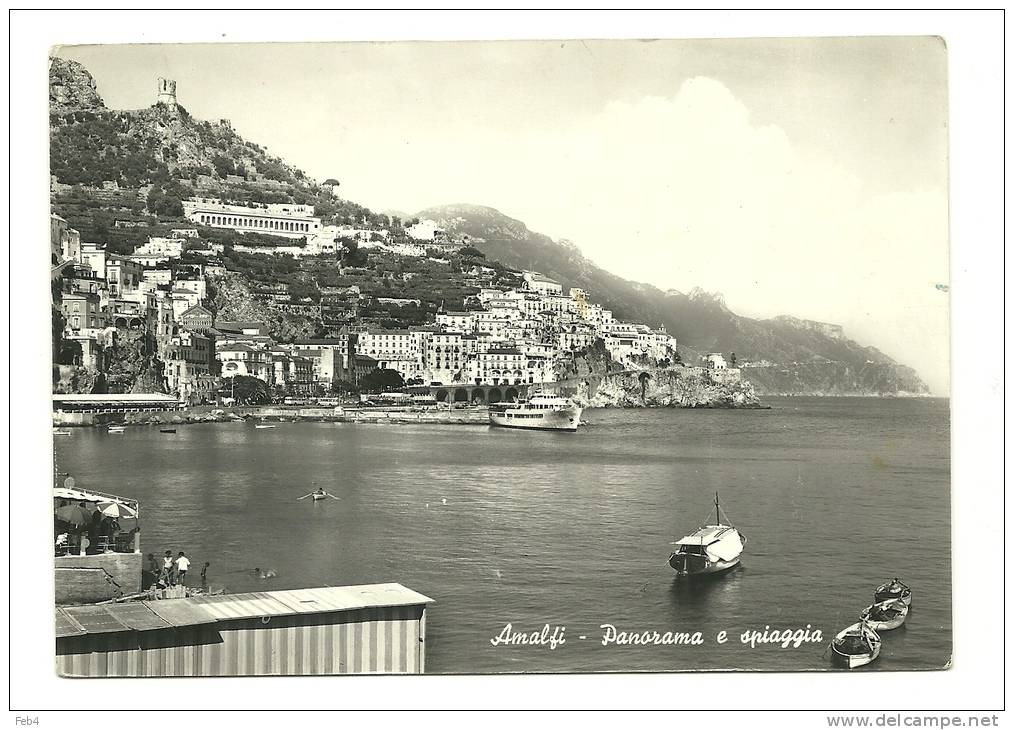 AMALFI - PANORAMA E SPIAGGIA -  VIAGGIATA      *(cam405) - Salerno