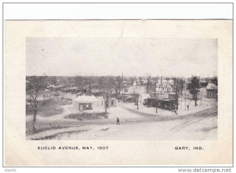 Gary IN Indiana, Euclid Avenue Street Scene, C1900s Vintage Postcard - Gary