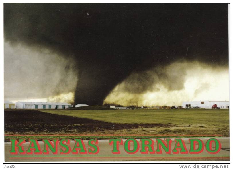 Torando Kansas Natural Disaster, Severe Weather, C1990s Vintage Postcard - Andere & Zonder Classificatie