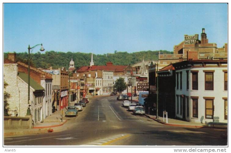 Frankfort KY Kentucky, Main Street Scene, Autos, C1950s Vintage Postcard - Frankfort